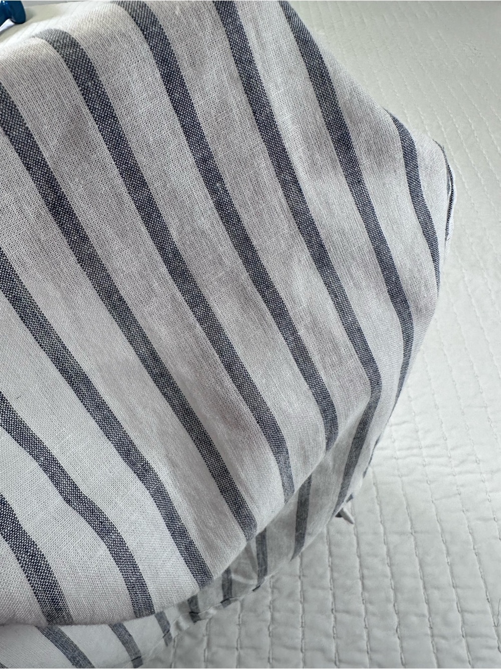Lucky Brand White and Gray Striped Button Down Linen Blend Maxi Shirt Dress Sz M - Picture 13 of 13